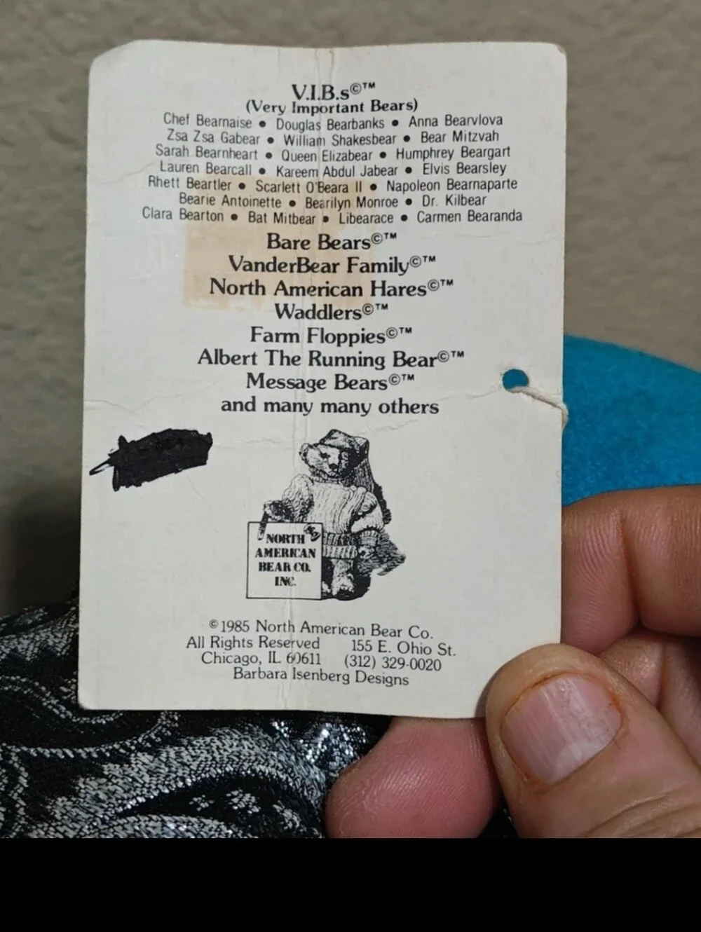 1985 North American Bear Company Rare Retired